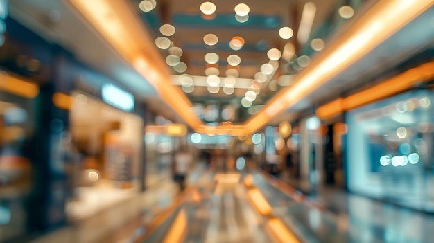 Foto diseño interior de fondo borroso abstracto en un centro comercial ia generativa