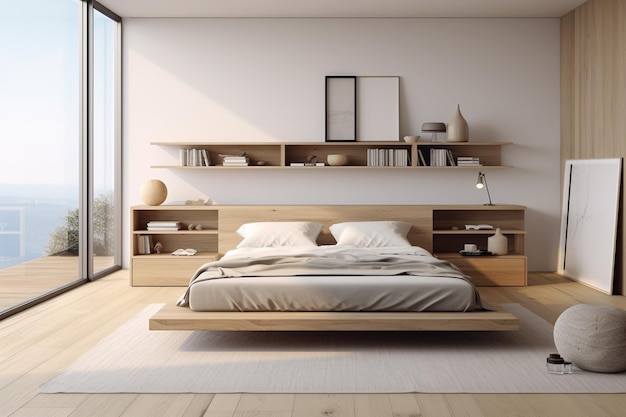 Diseño interior minimalista del dormitorio