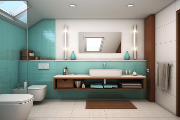 Foto diseño interior minimalista y elegante del baño