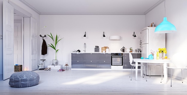 Diseño interior moderno de cocina