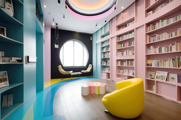 Diseño interior moderno de la sala de estar de una casa de apartamentos tonos cálidos varios colores AI