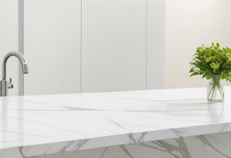 Diseño interior de un moderno salón espacioso y lujoso con un cómodo sofá blanco.