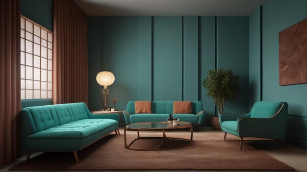 diseño interior moderno con sofá y mesa