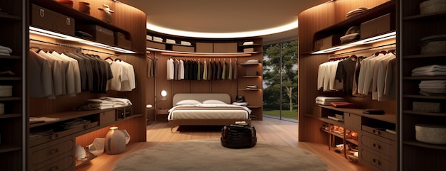 Diseño interior moderno Vestidor de lujo y estilo moderno.