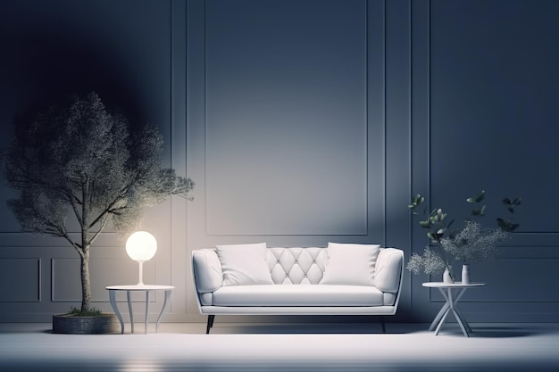 Diseño interior de la sala de estar en el diseño de la arquitectura del hogar de lujo con una elegante casa moderna de estilo lujoso Apartamento moderno y acogedor Decoración del hogar Visión contemporánea y arquitectura AI generativa