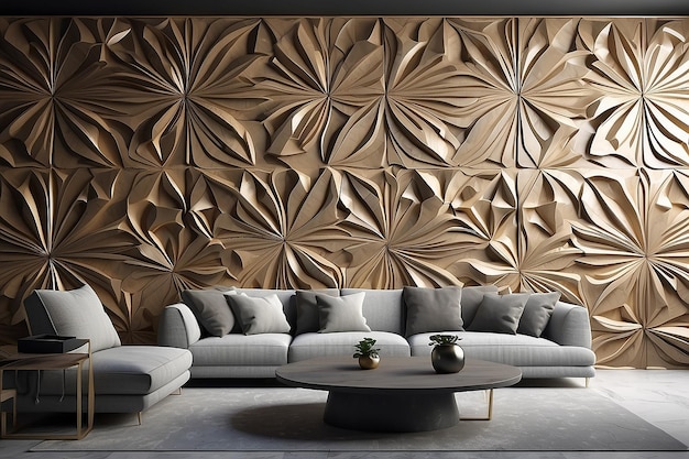 Diseño interior único de paneles decorativos de pared con ilustración en 3D