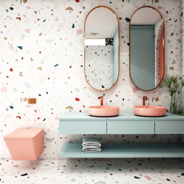 Diseño de interiores para baño en estilo moderno.