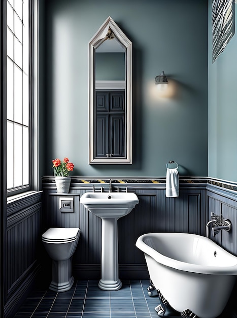 Diseño de interiores de baño con temática de Harry Potter