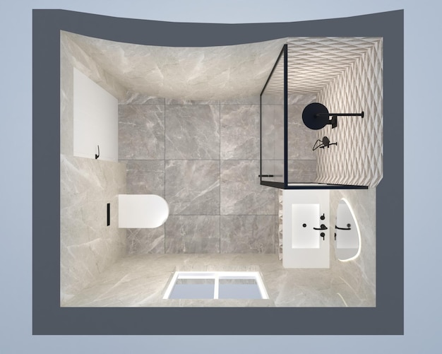 Foto diseño de interiores de baños con renderización