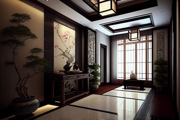 Diseño de interiores de casas japonesas de estilo oriental