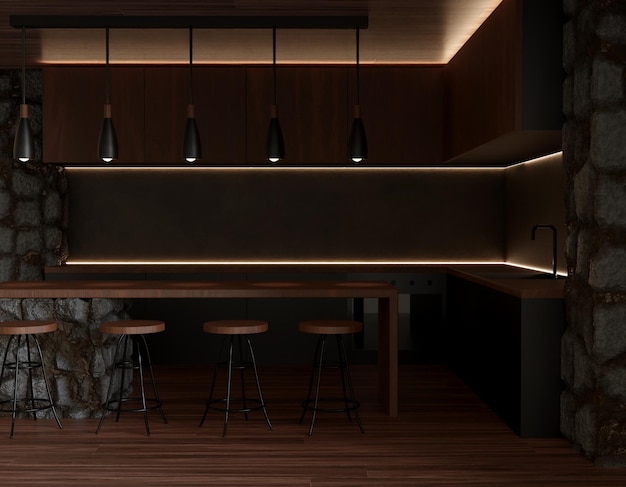 diseño de interiores de cocina de lujo