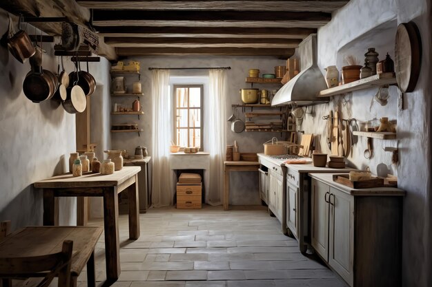 Diseño de interiores de cocina moderna en apartamento o casa con muebles Cocina de lujo escandinava