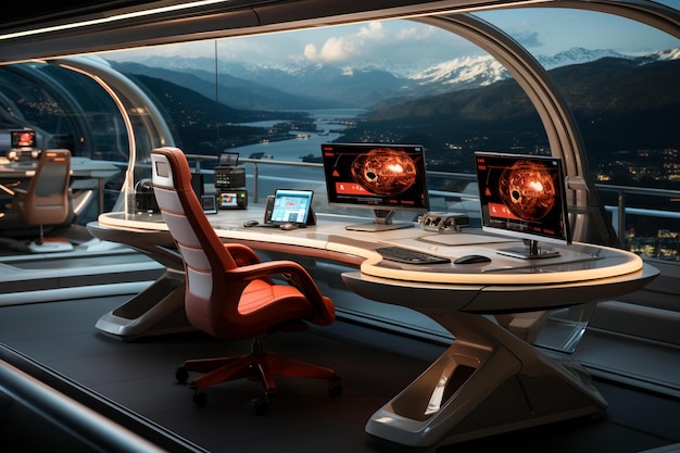 Foto diseño de interiores futurista