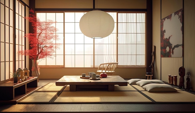 diseño de interiores japonés inspiración de habitación de inspiración japonesa