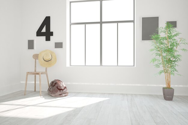 Diseño de interiores moderno. Ilustración 3D