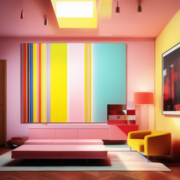 Foto diseño de interiores moderno con un sofá diseño de interior moderno con un sofa interiores modernos y brillantes 3