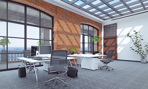 Diseño de interiores de oficinas modernas