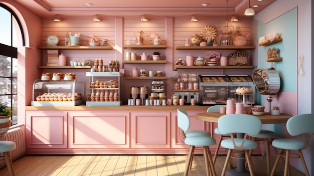 Foto diseño de interiores de la panadería bpink