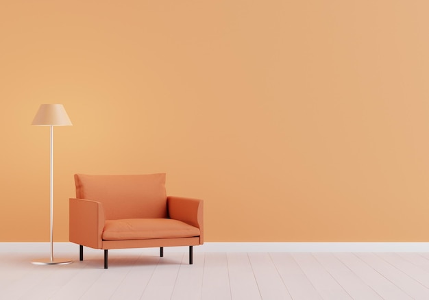 diseño de interiores de sala de estar con sofá y lámpara