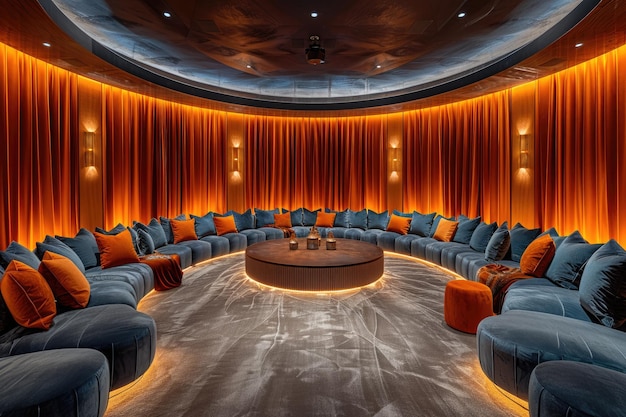Diseño de interiores de salas de cine en el hogar fotografía profesional