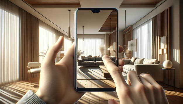 Diseño de interiores de salas de estar para teléfonos móviles