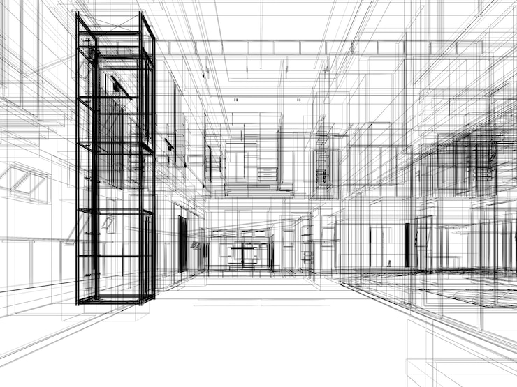 Foto diseño de interiores de salas vacías modernas renderizado en 3d