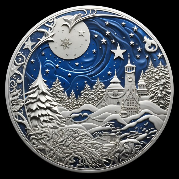 Diseño de invierno de las monedas de plata rusas