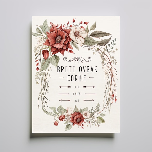 Diseño de invitaciones florales para bodas con acuarela