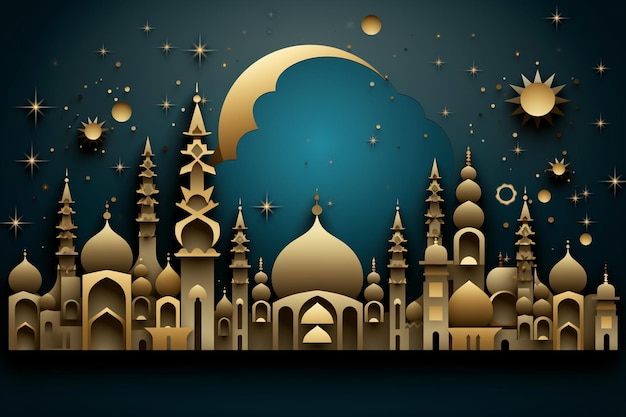 diseño islámico para el festival de Eid Mubarak