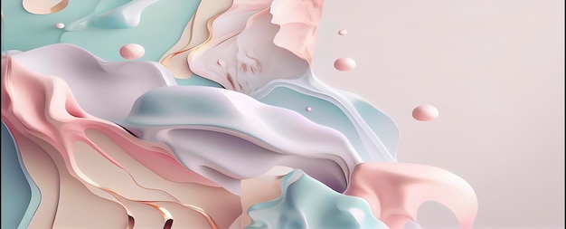 Diseño japonés abstracto con colores pastel