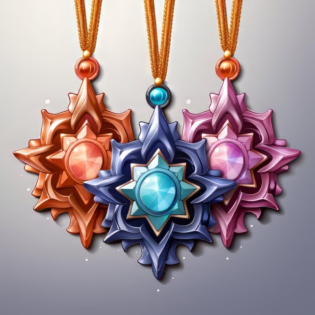 Diseño de joyas con gemas multicolores Ilustración vectorial