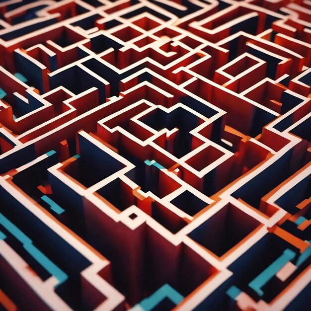 Diseño de laberinto 3D elemento de diseño superior wiev