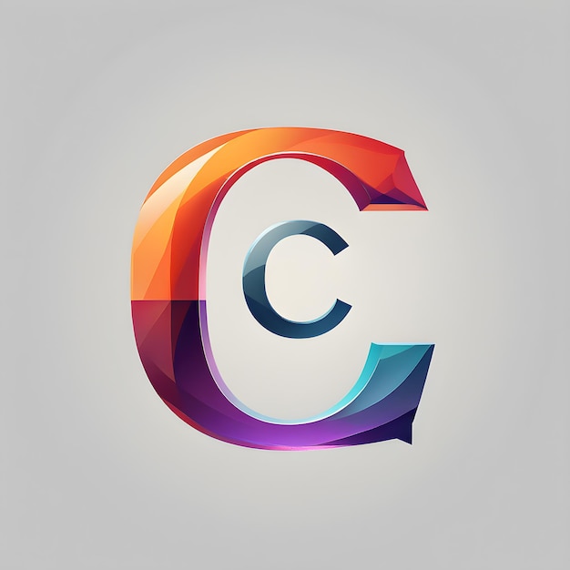 Diseño de la letra C del logotipo en estilo 3D para marcas modernas y dinámicas