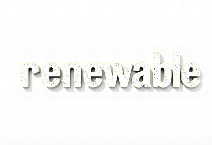 Foto diseño de las letras de la palabra renovable
