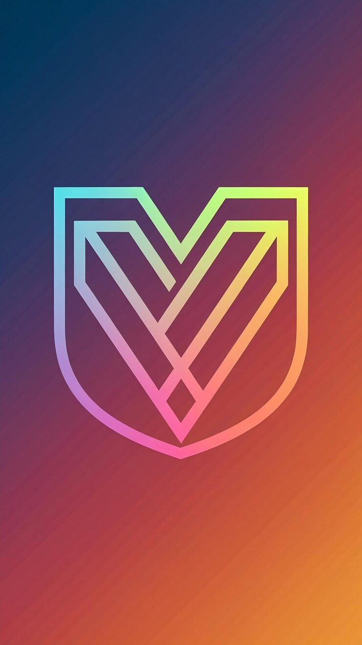 Foto diseño lineal minimalista del logotipo del signo de la letra v