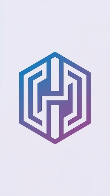 Diseño lineal minimalista del signo del logotipo hexagonal de la letra H