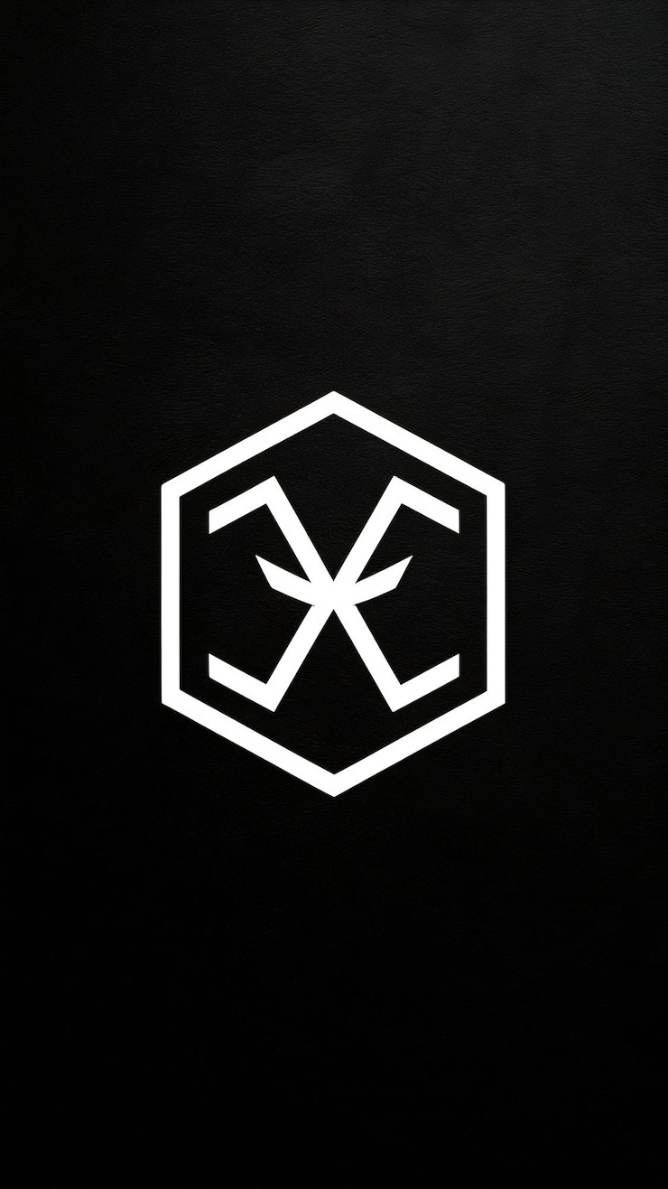 Foto diseño lineal minimalista del signo del logotipo hexagonal de la letra x