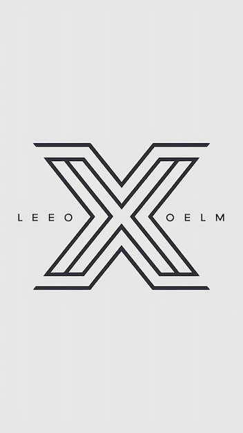 Diseño lineal minimalista del signo X del logotipo