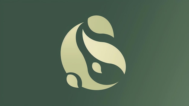 Diseño de logotipo abstracto con colores verde y blanco