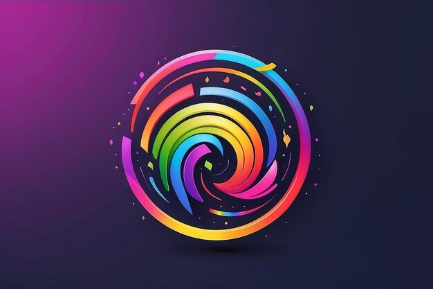 Diseño de logotipo abstracto con concepto de orgullo del arco iris generado con ai