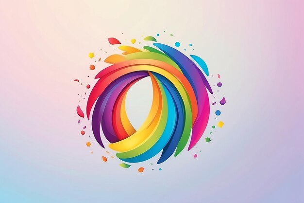 Diseño de logotipo abstracto con concepto de orgullo del arco iris generado con ai