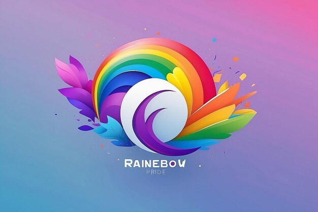 Diseño de logotipo abstracto con concepto de orgullo del arco iris generado con ai