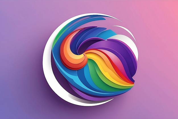 Diseño de logotipo abstracto con concepto de orgullo del arco iris generado con ai