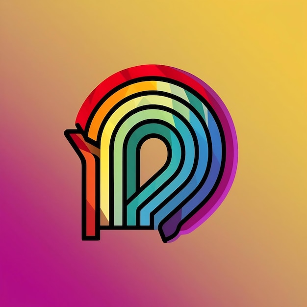 Diseño de logotipo abstracto con concepto de orgullo del arco iris generado con ai