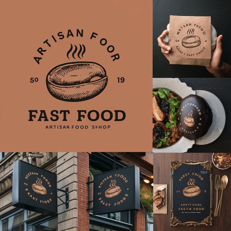 Diseño del logotipo de los alimentos de panadería artesanal