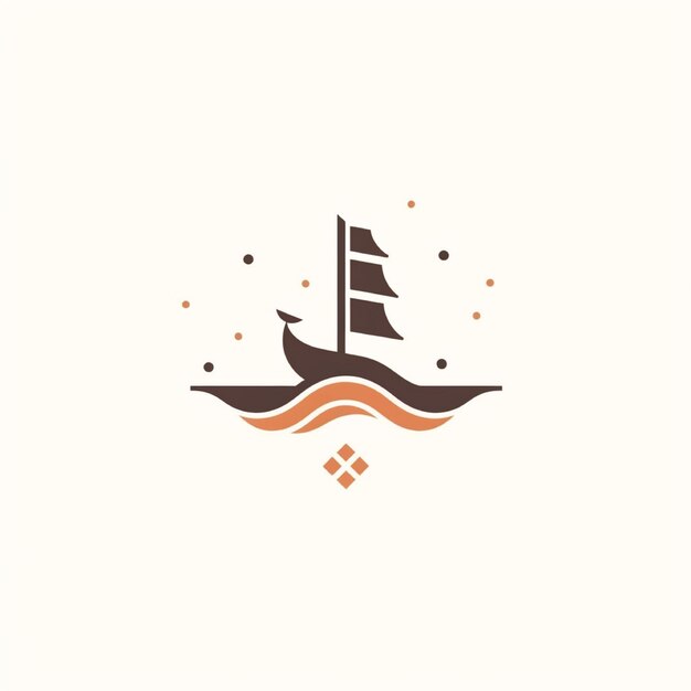 Foto diseño del logotipo de un barco vintage