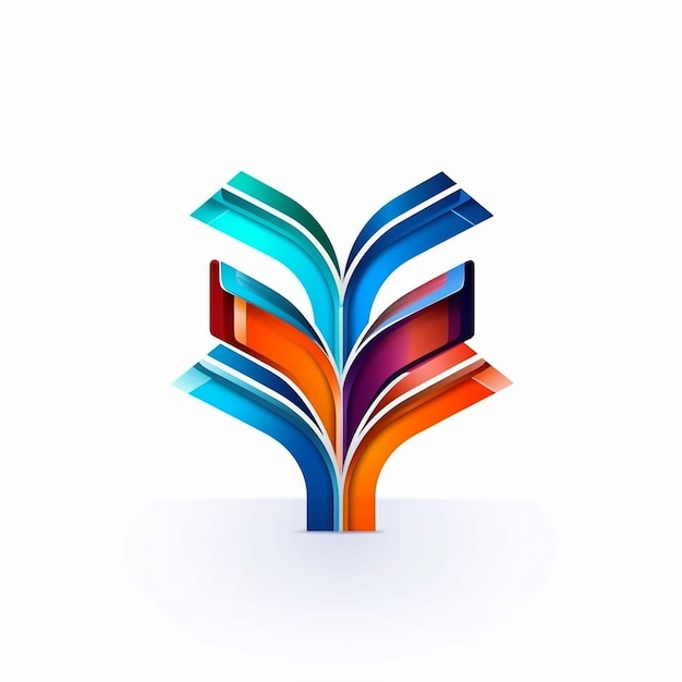 Foto diseño de logotipo de biblioteca 3d