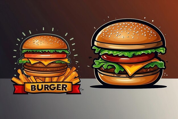 Foto diseño del logotipo de burger fast food