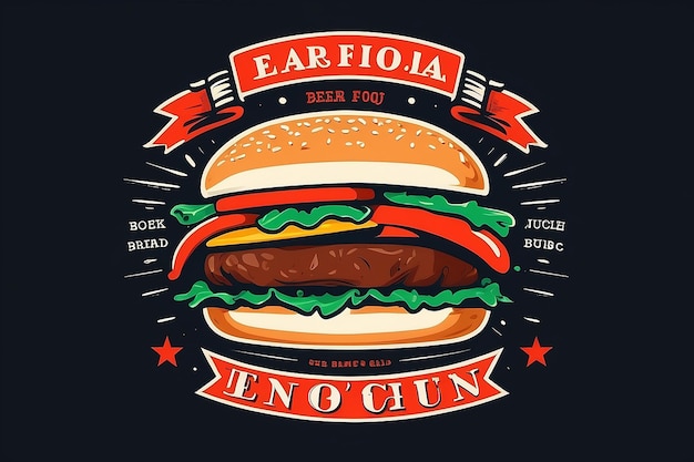 Foto diseño del logotipo de burger fast food