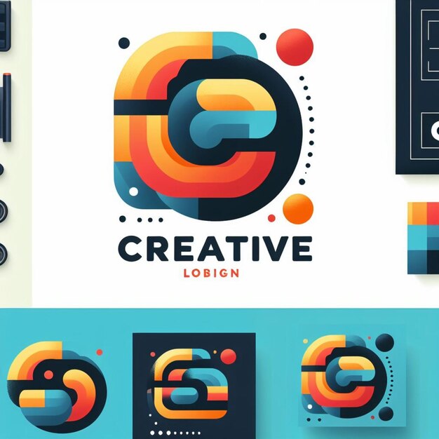 Diseño de logotipo colorido y creativo.